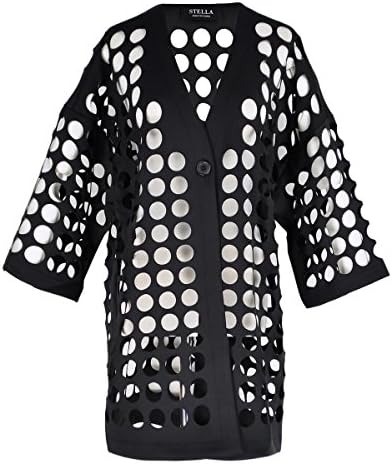 Get The Looks Unique Laser Cut-Out Dot Coccon Trench Coat