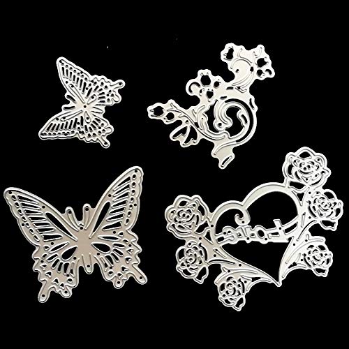 Rose Flower Dies Butterfly Metal Cutting die Heart Stencil Dies for Card Making Template