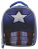 Marvel DC Comics Superheroes Domed Shaped 3D Pop Out Boys Insulated Lunchbox Lunch Kit (Captain America)