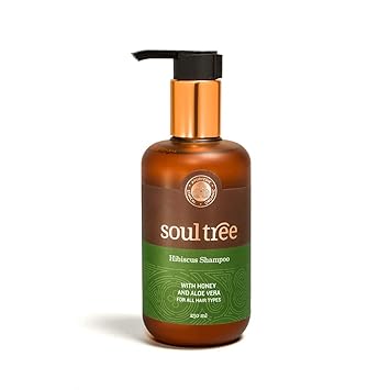 SoulTree Hibiscus Shampoo with Honey & Aloe Vera, For All Hair Types, 250 ml