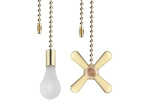 DAYONE Ceiling Fan Pull Chains, 2pcs 3mm Diameter Beaded Ball Fan Pull Chain, 13.6 Inches Fan Pulls Set with Connector for Ceiling Fan Light and Lamps