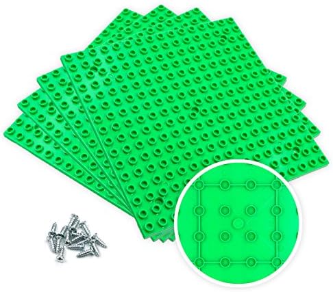 10" X 10" or 16 X 16 Studs (Big Dots, 4 Pack) Building Blocks Baseplates - Compatible with All Major Brick Sets - by Nicolababe (4, Green)