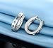 18k White Gold Plated Cubic Zirconia Simulated Diamond Hoop Earrings for Women Men