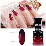 Gellen Chameleon UV Gel Nail Polish Color Changing Temperature, Color Black To Red