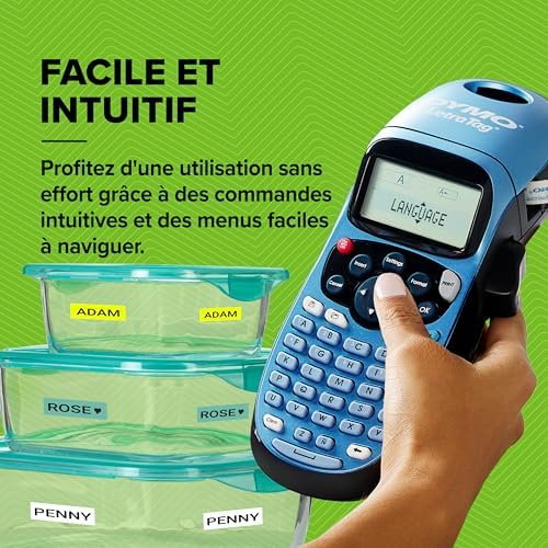 LetraTag LT-100H étiqueteuse portative | Imprimante d'étiquettes Autocollant Thermique sans Encre | avec Clavier ABC