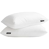 Farm To Home 100% Organic Cotton Cover Pillows Queen/Standard Size Set of 2, Down Alternative Hotel Quality Soft Bed Pillow for Back & Side Sleepers, Machine Washable, 20"x28", White