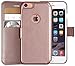 LUPA iPhone 7 Wallet Case, Durable and Slim, Lightweight with Classic Design & Ultra-Strong Magnetic Closure, Faux Leather, Rose Gold, Apple 7 (2016)