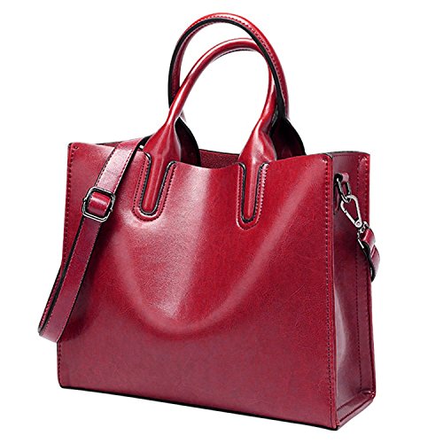 Buy Fantastic Zone Oil Wax Leather Women Top Handle Satchel Handbags