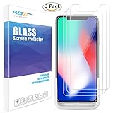 iPhone X Screen Protector, PLESON [3-Pack] [Case Friendly] iPhone X Tempered Glass Screen Protector with Easy Installation Tool, 2.5D Bubble-Free HD Glass Screen Protector for Apple iPhone X iPhone 10