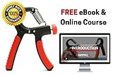 Hand Grip Strengthener With Adjustable Resistance Range 22 to 88lbs - Includes FREE Online Course and BONUS eBook - Best Gripper For Improving Hand, Wrist and Arm Strength