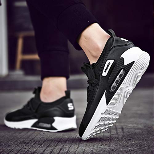 Emimarol Men Mesh Breathable Shoes Air Cushion Sneakers Lightweight Non-Slip Running Shoes Black - Thumbnail 5