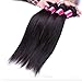 DFX Hair 8~30 inches Silky Straight Human Hair Bundles Virgin Brazilian Hair 8A Natural Black Color Weaving Pack of Three 100g/bundle (18 20 22)