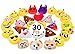 Niviy 30 Pack Emoji Keychains Mini Emoji Plush Pillows for Birthday Party, Home Decoration, Kid Prizes and Party Supplies 2