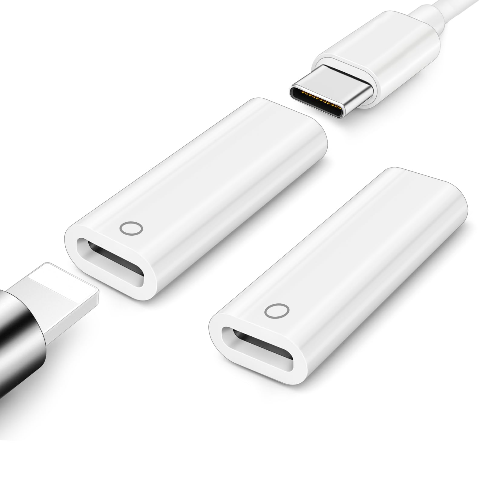 Photo 1 of Pencil Charger Adapter for Apple Pencil 1st Generation, USB C to for Lightning Adaptor Charging Dongle Connector Accessories Pairing Only for iPad 10th Gen, USB-C to iPencil 1st Adapter, 2Pack