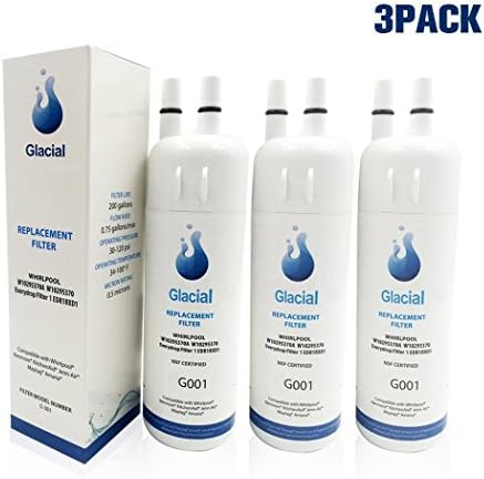 Glacial Pure Refrigerator Water Filter Replacement for EDR1RXD1, W10295370A, W10295370, Filter 1, 46-9930 （3Packs）