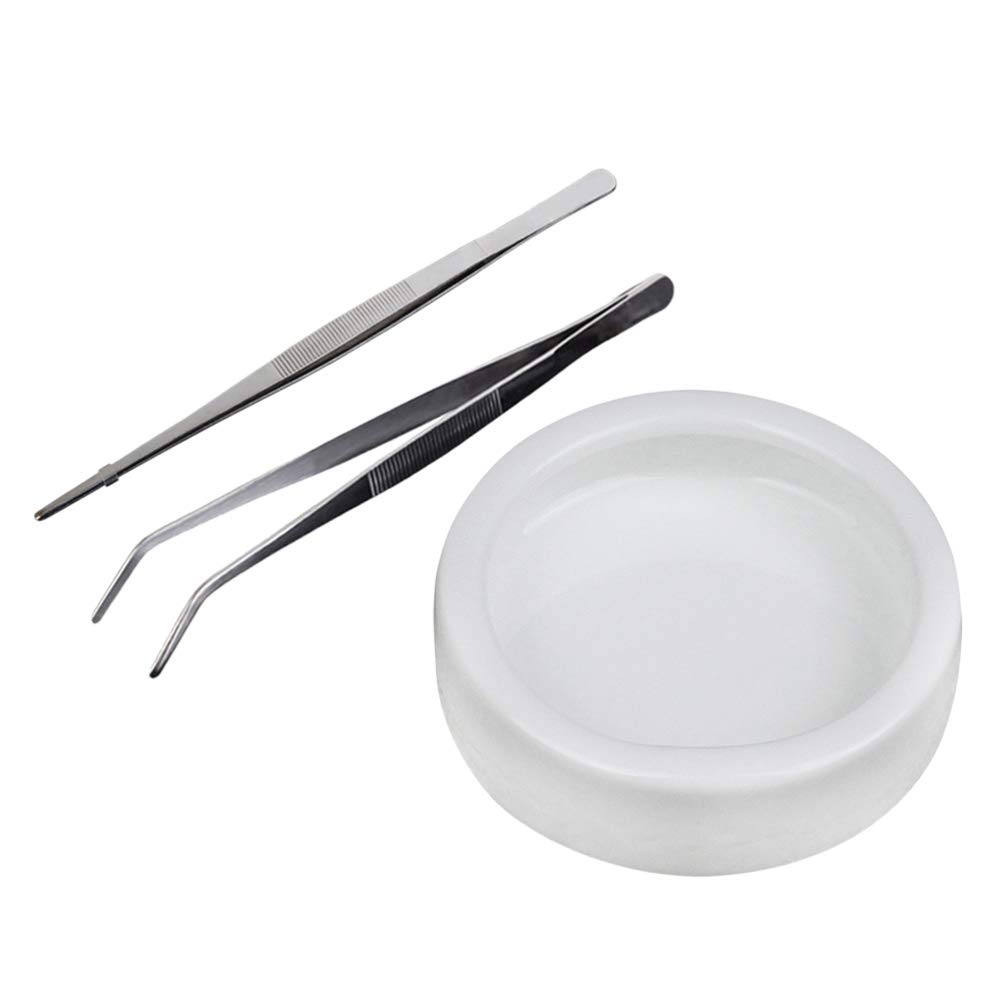 3pcs Reptile Bowl Rock Food Bowl With Stainless Steel And Ceramic Dish for Leopard Gecko Lizard Spider Scorpion Chameleon