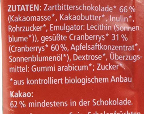 Landgarten | Bio Cranberry in Zartbitter-Schokolade | 1er Pack (50 g) – Bild 4