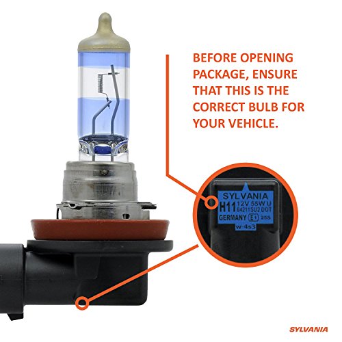 SYLVANIA H11 SilverStar Ultra High Performance Halogen Headlight Bulb, High Beam, Low Beam