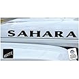 Decal Mods Sahara Hood Graphic Decal/Sticker fits Jeep Wrangler JK/JL/JT (2007-2024) Black Matte CBM (Set of 2) | SJ4T4