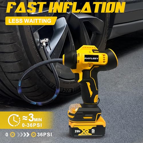 Tyre Inflator Portable Air Compressor for DeWalt 20v Max Battery Power,160PSI Cordless Portable Electric Air Pump with Digital Pressure Gauge for Car Motorcycles Bike Sport Ball Auto(No Battery)