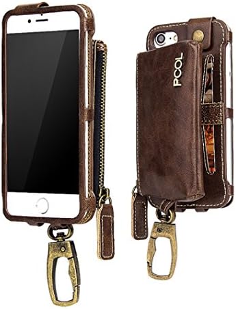 Punassi Multi function Detachable Luxury Premium Leather Case with Utility Gadget Pouch Magnetic Closure Waist Pouch Fanny Pack (Iphone 6/6s, Brown)