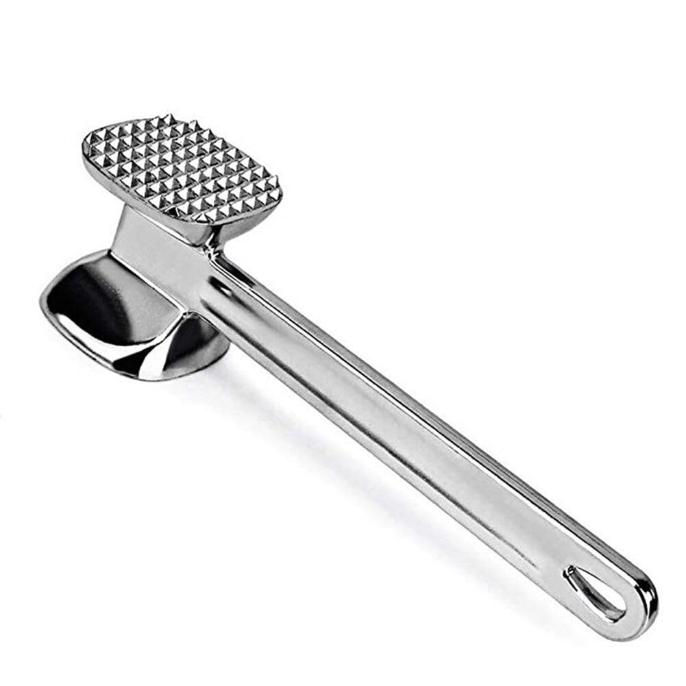 Uposao Aluminum Alloy Meat Tenderizer Hammer Double Sided Tender Meat Mallet Tenderiser Spiked & Flat Hammer for Steak, Chicken, Fish, Pork, Beef Kitchen Cooking Tool