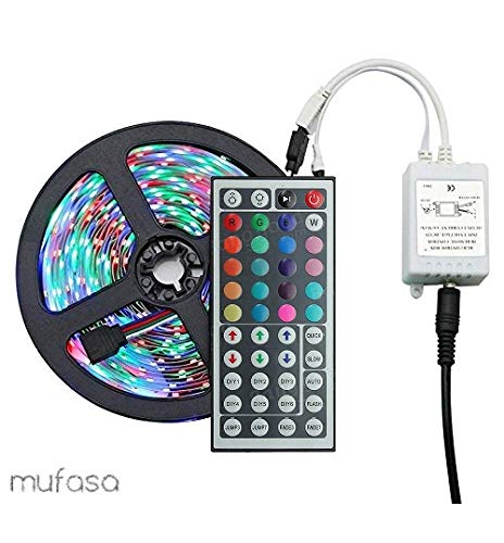 Mufasa Plastic Waterproof LED STRIP with Remote and Adapter (Multicolour, 5m)