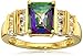 Amazon Collection Sterling Silver with Yellow Gold Plating Mystic Fire Topaz and Lab White Sapphire Ring, Size 7