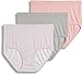 Jockey Women's Elance Breathe Brief 3-Pack Silver Fox/Spotty Dot/Blushing Rose 8
