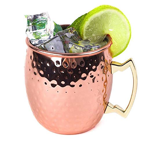 Fablcrew Moscow Mule Kupferbecher 550 ml, Moscow Mule Becher Cocktailgläser für Cocktail, kalte Getränke, Party, Bar – Bild 5