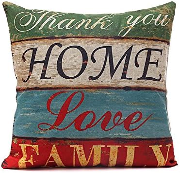 British style Cotton Linen Square Throw Pillow Cover Cushion Cases For Home Sofa Bedroom 18x18 Inches (6 Pattern)-LOVE HOME