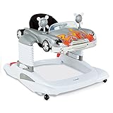 Combi Baby Walker and Interactive Mobile Activity Center with Quick Release Snack Tray | Features Sounds, Lights, Mirrors for Development Stages| Anti-Skid Safety Feature | Silver Flame
