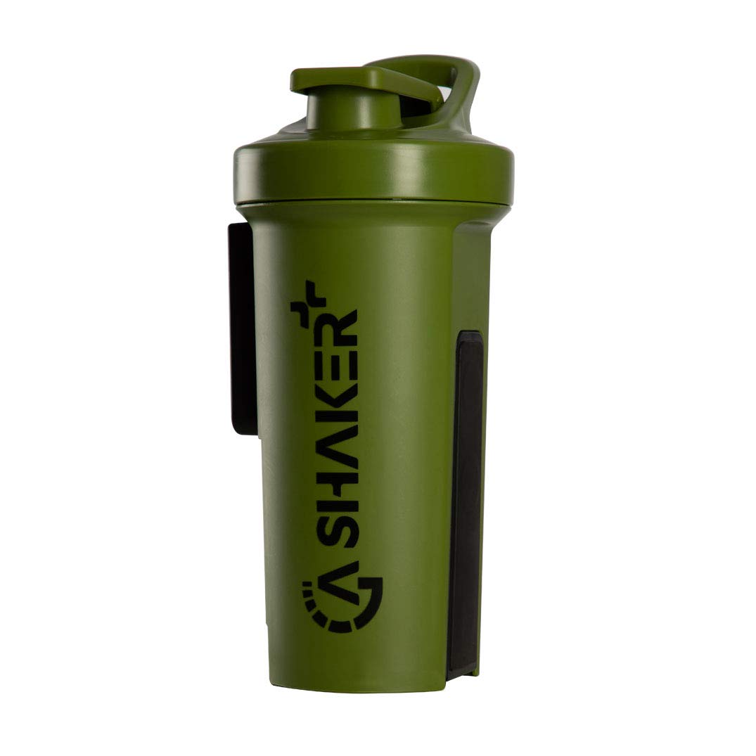 GA SHAKER+ 2.0 The 7in1 Original Drinking Bottle/Water Bottle with Protein Shaker Function, 1L (Darkgreen)