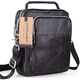 Jack&Chris®Men's Genuine Leather Messenger Cross Body Bag Sling Bag Small Bag,JN8801