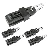 RAM-PRO 12pc Tarp Clips Heavy-Duty with Carabiner - Sliding-Lock Grip - Great for Awnings Farming Garden Marine Automotive & More