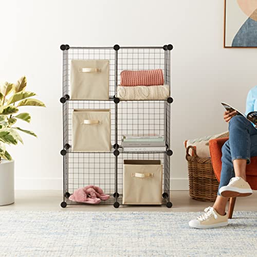 Amazon Basics 6Cube Wire Grid Storage Shelves, 14" x 14" Stackable