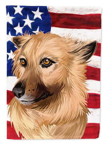 Caroline's Treasures CK6531CHF Garafian Shepherd Dog American Flag House Flag L…