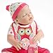 SanyDoll Reborn Baby Doll Soft Silicone Vinyl 22 inch 55 cm Lovely Lifelike Cute Baby Boy Girl Toy Peach red Suit Sleeping Doll