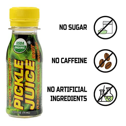 Pickle Juice Sports Drink, 2.5 oz Extra Strength Shots, USDA Organic