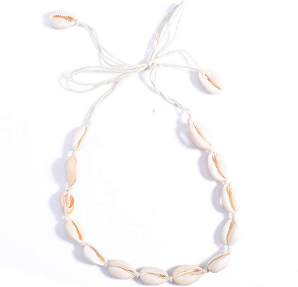 Underleaf Handmade Shell Choker Necklace for Women Hawaiian Seashell Choker Necklace Statement Adjustable Cord Necklace