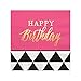 Big Dot of Happiness Chic Happy Birthday - Pink, Black with Gold Foil - Party Tableware Plates, Cups, Napkins - Bundle for 16