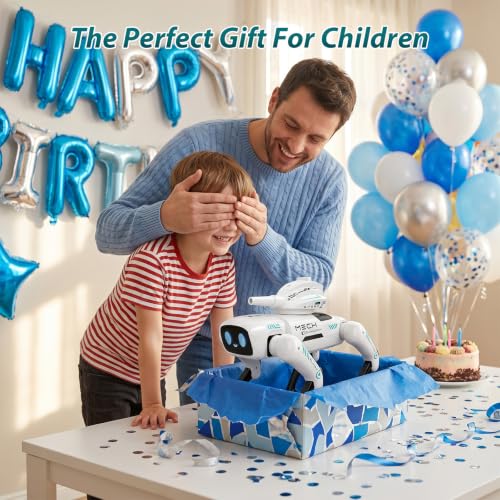 Robot Dog Toys for Kids, Remote Control & App Controls with USB C Charing | Programming Function, Singing Dancing Interactive Pet with Stories, Rechargeable RC Robotic Dog Gifts for Boys Girls Age 3-12