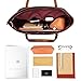 CHICECO Basic Large Travel Tote Shoulder Bag for Women - Black + Brown/20.5 Length