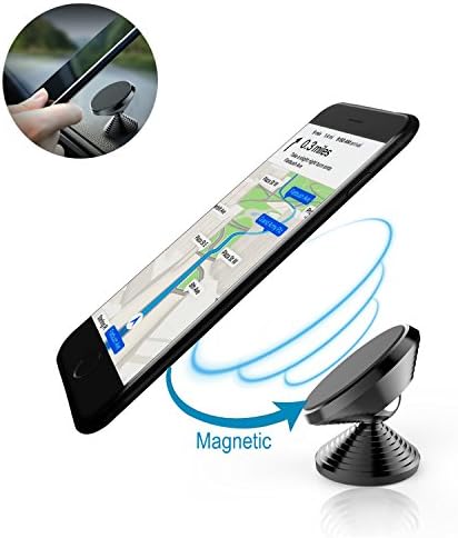 Magnetic Car Mount Holder, Universal Dashboard Phone Holders, Strong Sticky 3M Adhesive Cellphone Stand for Iphone 7 6 6S Plus Samsung Galaxy S8 S7 S6 Edge and Other All Smartphones (Black)