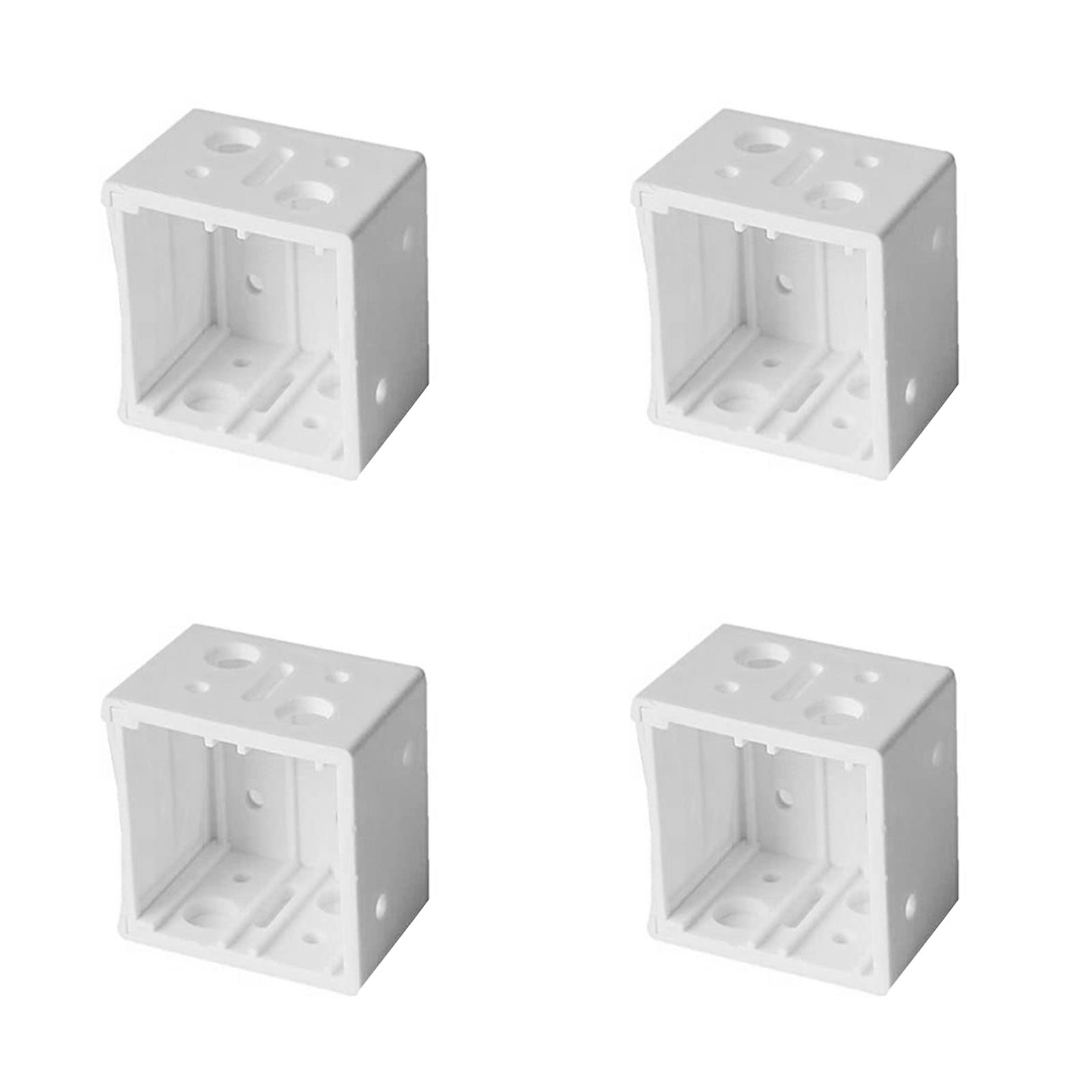 4 Pcs Window Blind Brackets Plastic Profile Box Mounting Bracket Blinds，White Color Headrail Track End Holder Parts for Window-blinds Installation Use