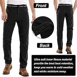 linlon Men's Snow Ski Waterproof Fleece Lined Pants