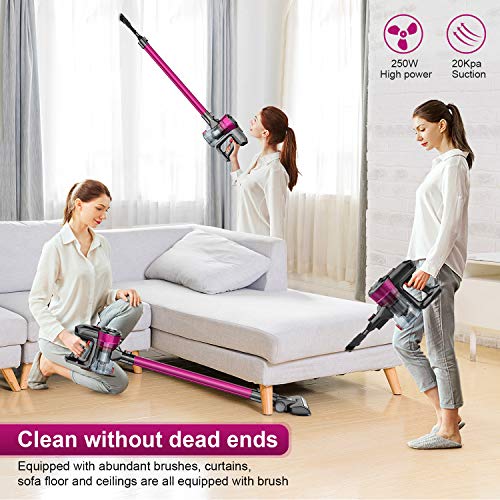 Cordless Vacuum, ONSON Cordless Stick Vacuum Cleaner, 20KPa Powerful Cleaning Lightweight 2 in 1