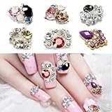 10Pcs DIY Shiny Metallic Rhinestones Crystal Phone Nail Art Tips Decorations 3D