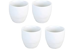 Happy Sales HSSCP-WHT4, Set of 4 White Porcelain Sake cups 1.5 oz