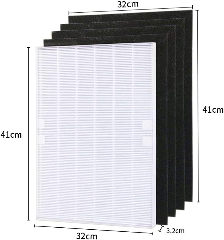 WuYan 4pcs Air Purifier Parts Carbon pre-filters and 1pcs Main HEPA filter for Winix 115115 5300 5500 6300 - Image 4
